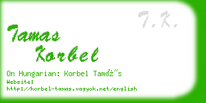 tamas korbel business card